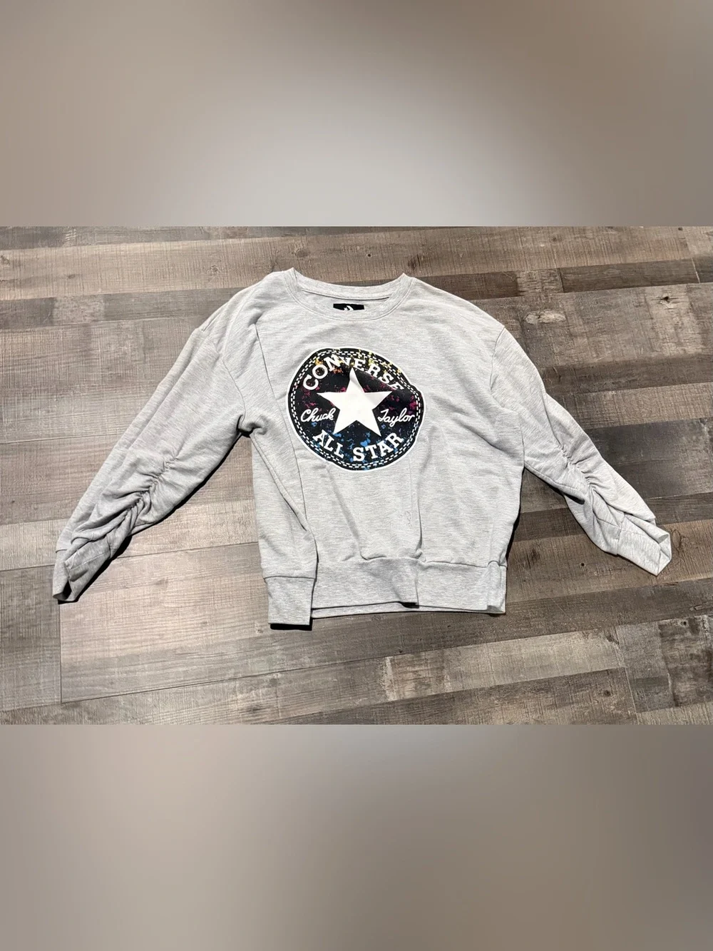 Converse Girl’s Light Gray All Star Crewneck Shirt